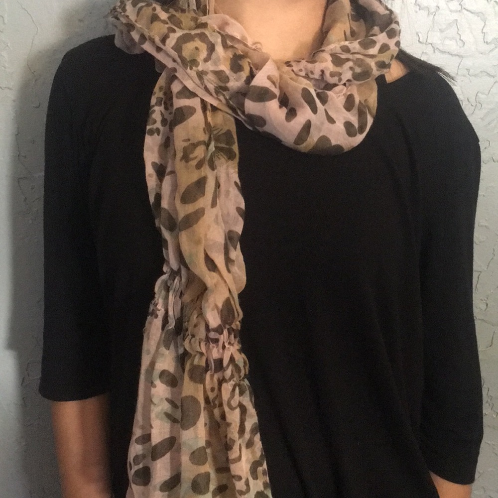Pink, light blue and black scarf never been worn